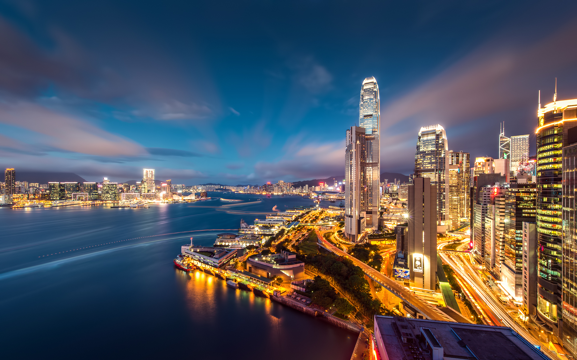 Hong Kong Harbour Night Lights3202918051